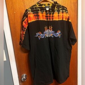 Extreme Limit brand Black and Fiery Tie-Dye Dragon Tee